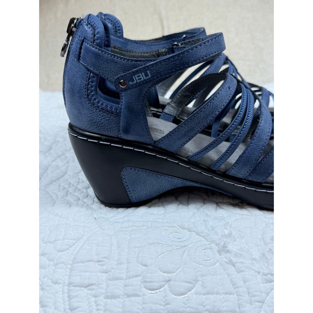 JBU by Jambu Women's 8M Blue Rosaline Strappy Comfort Wedge Sandals Casual Shoes - Picture 10 of 13